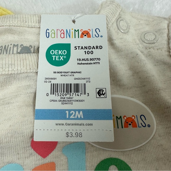 Garanimals Size 12 Month Short Sleeve Onesie Bundle Simple Pattern Casual Spring - Picture 4 of 7